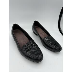 Clarks Artisan Loafers Womens 9 Keesha Luca Slip On Crocodile Patent Leather‎ A1